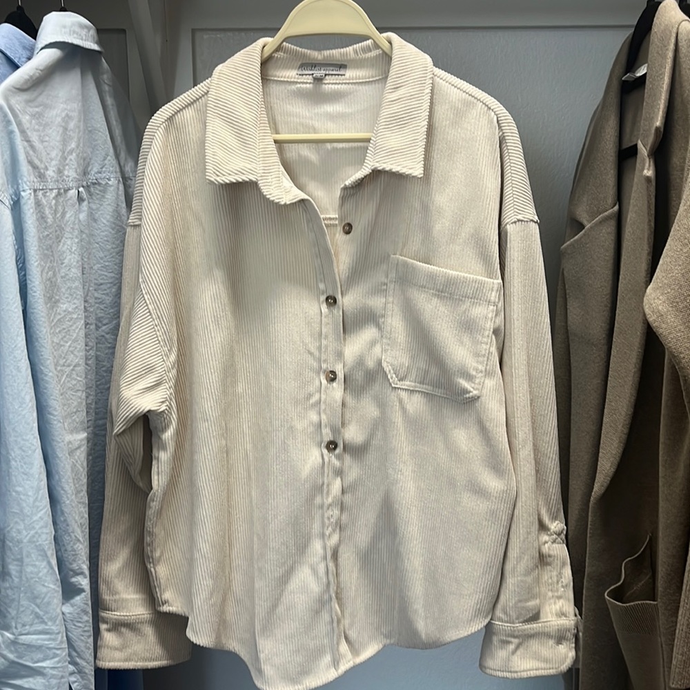 Cream Corduroy Button Down S/M